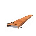 Corten overzetprofiel gelijkzijdig 230x5x20,4 cm. (2 mm.) ~