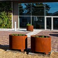Ronde CorTen bloembak met pootjes (ØxH) Ø200x80 cm. (3 mm.) ~