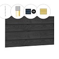 Zweeds rabat plankenset douglas bij wand B. 228.5x224 cm zwart geïmpregneerd ~