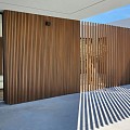 WEO Brise soleil Teak E-klasse 42x60 mm. L390 cm. ~