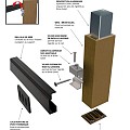 WEO Brise soleil verstelbare klem aluminium NV3 (Clip alu - verstelbaar) ~