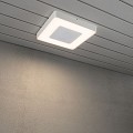 Carrara PowerLED 230V wandarmatuur flush square 27cm remote control, vand.bestendig glas,1x 25W ~