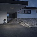 Carrara PowerLED 230V wandarmatuur flush square 27cm remote control, vand.bestendig glas,1x 25W ~