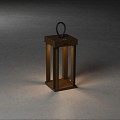 Cannes LED IP54 draadloze lounge/tafel/vloer/terraslamp roestbruin 15x42cm bxh, USB base en USB 1.5m oplaadsnoer, touch switch, traploze dimmer 5-100%, 3 lichtstanden (ambiance/functional/combi), 2700K of 3000K (extra) warmwit, 2x Lithium batterij 2200mA,