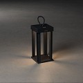 Cannes LED IP54 draadloze lounge/tafel/vloer/terraslamp matzwart 15x42cm bxh, USB base en USB 1.5m oplaadsnoer, touch switch, traploze dimmer 5-100%, 3 lichtstanden (ambiance/functional/combi), 2700K of 3000K (extra) warmwit, 2x Lithium batterij 2200mA, 9