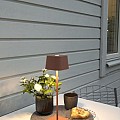 Capri draadloze USB oplaadbare LED lounge/tafellamp vierkant 37cm, IP54, docking station, USB laadkabel, touch dimmer en switch, 2700K of 3000K, 10 LED (extra)warmwit, Lithium batterij, laadtijd 6u, 9u licht op 100%, 20u op 50% ~
