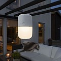 Assisi LED solar tafel/hanglamp oplaadbare 1.2V Li-ion batterij 19.5cm, grijs, 3 dimstanden, 3x 0.33W, schemerschakelaar, USB kabel ~