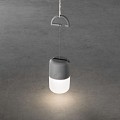 Assisi LED solar tafel/hanglamp oplaadbare 1.2V Li-ion batterij 19.5cm, grijs, 3 dimstanden, 3x 0.33W, schemerschakelaar, USB kabel ~