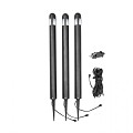 Amalfi LED 12V Set van 3 paaltjes round diameter 6cm op grondspies 75cm, 3x 0.6W ~