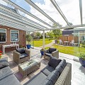 Verasol Greenline veranda voorbereid voor glas, 3000Bx3300D mm, 2 staanders, kleur: Wit RAL9010/Antraciet structuurlak ~