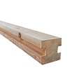 Douglas sleufpaal 9,5x9,5x300 cm. t.b.v. 28 mm profielplanken, tussenpaal, onbehandeld. ~