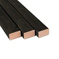 Douglas geschaafde regel gedroogd 4,5x7x400 cm. zwart. ~