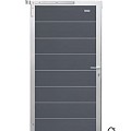 Elephant tuindeur Modular Evo houtcomposiet 90x174 cm Rock Grey, alu beslag ~