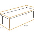 Beschermhoes voor Tafels tot 220 cm rond Charcoal (225x105x75 cm) ~