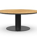 Morena Low Dining Table Teak Charcoal 120 - Ø68 cm. ~