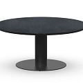 Morena Low Dining Table Trespa Graphite Charcoal 120 - Ø68 cm. ~