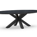 Oblong Dining Table Trespa Dark Basalt 220x130x75 cm. ~