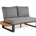 Seto Teak 2-Seater Right Ash Grey ~