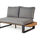 Seto Teak 2-Seater Left Ash Grey ~