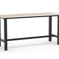 Bar Table Trespa Travertin 210 x 80 cm Charcoal ~