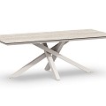 Orion Dining Table Trespa Travertin 220x100x75 cm Creme White ~