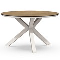 Orbital Dining Table Trespa Bergamo 120 cm  Creme White ~