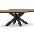 Oblong Dining Table Trespa Bergamo 220x130x75 cm Charcoal ~