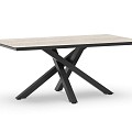 Orion Dining Table Trespa Travertin 180x100x75 cm Charcoal ~