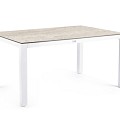 Briga Dining Table Trespa Travertin 180x100 cm Creme White ~
