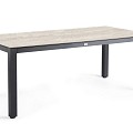 Briga Dining Table Trespa Travertin 220x100 cm Charcoal ~