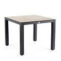 Briga Dining Table Trespa Travertin 100x100 cm Charcoal ~