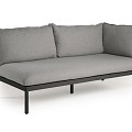 Sola Lounge 2-seater Sofa With Switchable Armrest Charcoal ~