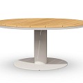 Morena Dining Table Teak 120 cm  Creme White ~