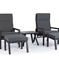 Campo Bistro Set with Hockers Charcoal  ~