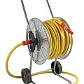 Haspel, volledig verzinkt, gemonteerd 50M - 1/2" met gele tuinslang en 3/4" pvc koppelingen ~