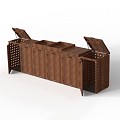 Kliko ombouw 240 ltr - 1 stuk CorTen met vaste deksel ~