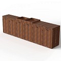 Kliko ombouw 120 ltr - 1 stuk CorTen met tuinbak ~