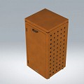 Kliko ombouw 240 ltr - 1 stuk CorTen met vaste deksel ~