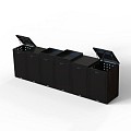 Kliko ombouw 120 ltr - 1 stuk grafiet zwart met klep ~