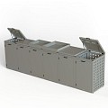 Kliko ombouw 240 ltr - 1 stuk taupe met tuinbak ~