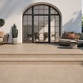 Zwembadrand recht Travis Beige 120x31,5x1,4 cm. ~