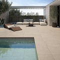 Zwembadrand recht Selene Crema 120x31,5x1,4 cm. ~