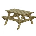 Picknicktafel geimpregneerd, metalen frame junior 115x120cm ~