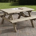 Picknicktafel geimpregneerd, metalen frame junior 115x120cm ~