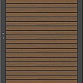 NTW Premium deur met alu frame horizontaal Triple Teak/zwart 97x186 cm. ~