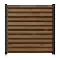 NTW scherm Triple Teak/zwart 180x180 cm. ~