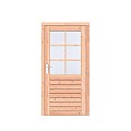 Douglas 1-ruits enkele deur Prestige 108x209 cm. rechtsdraaiend scharnieren RVS beslag onbehandeld. ~