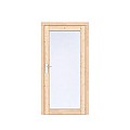 Vuren Volglas enkele deur Prestige 108x209 cm. rechtsdraaiend scharnieren RVS beslag onbehandeld. ~