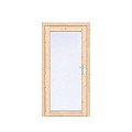 Vuren Volglas enkele deur Prestige 108x209 cm. linksdraaiend scharnieren RVS beslag onbehandeld. ~