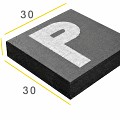 Parkeertegel 30x30x6 zw/w P 25 cm. (stoeptegel/betontegel) ~
